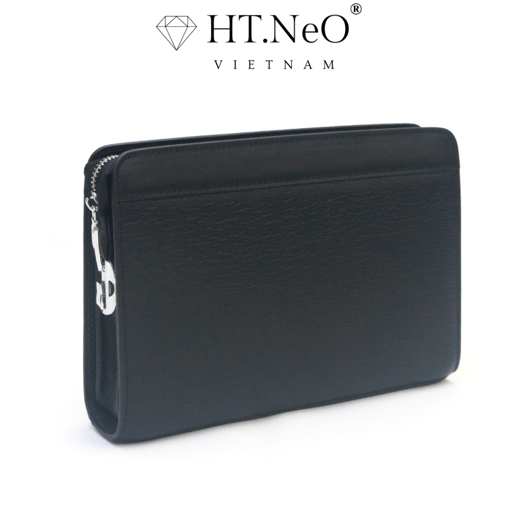 Ví Cầm Tay Khóa Số Công Sở Clutch Nam HT.NeO Chất Liệu Da Bò Cao Cấp Màu Đen
