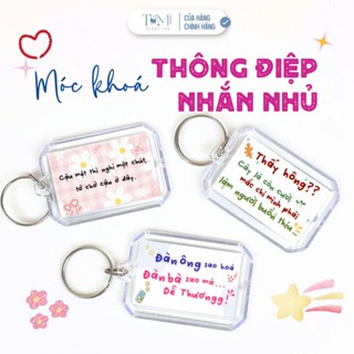 Móc Khoá Thông Điệp Nhắn Gửi Dễ Thương, Key Chain In 2 Mặt, Lời Nhắn Gần Gũi Tặng Bạn Bè, Người Yêu