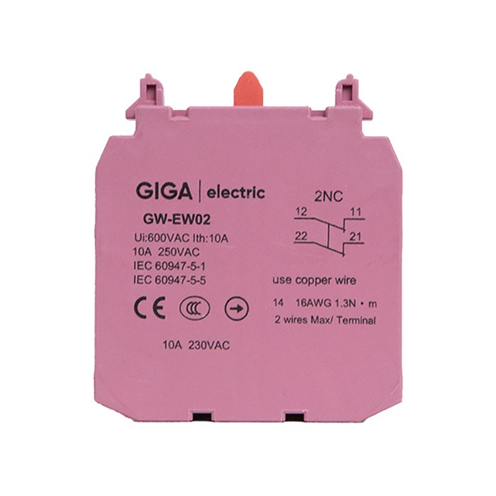 Tiếp điểm phụ 2NO 2NC 1NO + 1NC dùng cho dòng GW Giga Electric GW-EW02 GW-EW20 GW-EW11