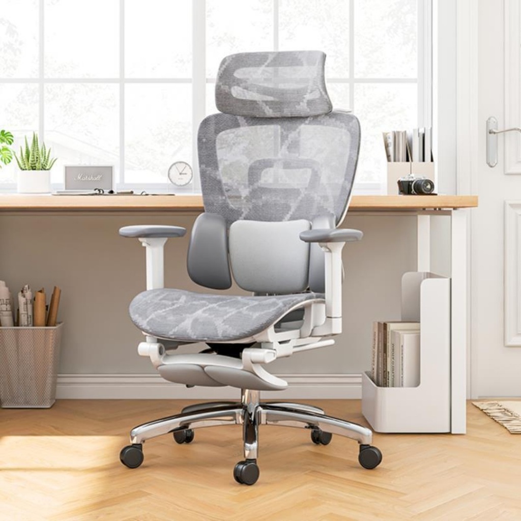 Ghế Công Thái Học Vân Rồng Ultra S300, Ôm Eo Chuẩn, Có Gác Chân, Ghế Văn Phòng Cao Cấp