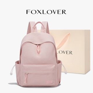FOXLOVER Ba lô nữ Có ngăn khóa kéo tiện dụng phía sau Dung tích lớn Dễ thương Màu hồng