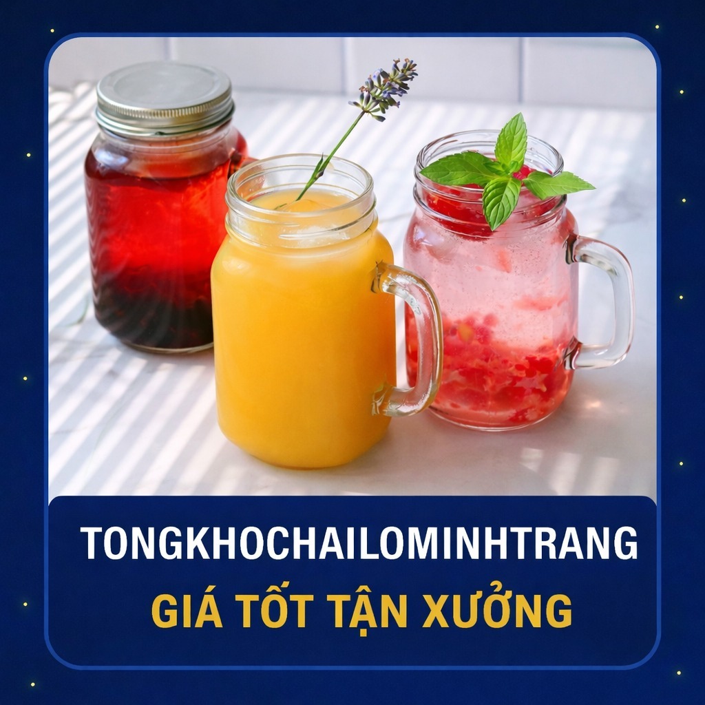 [MẪU MỚI] Hũ Thủy Tinh Quai Mini 40ml Nắp Bạc – Chuyên Dụng Đựng Ginger Shot, Nước Ép Detox, Mật Ong