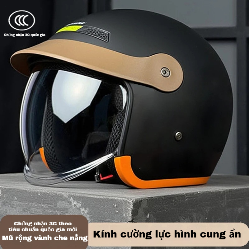 Mũ Bảo Hiểm Xe Tay Ga & Xe Máy Phong Cách Unisex Chứng Nhận 3C Kính PC Chống Trầy Xước Vỏ ABS Thoáng Khí Thích