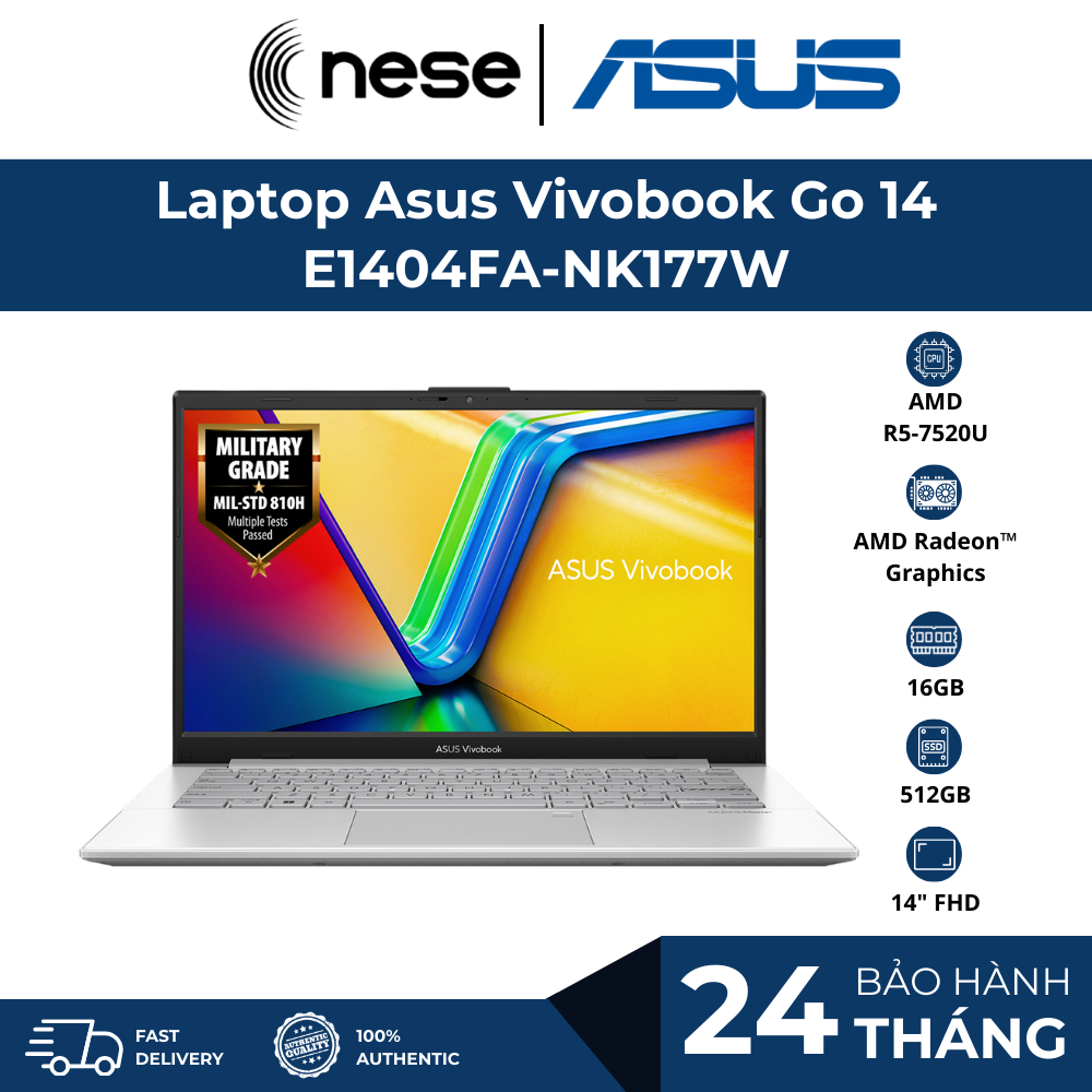 Laptop Asus Vivobook Go 14 E1404FA-NK177W R5-7520U/16GB/512GB/14"FHD/Win11