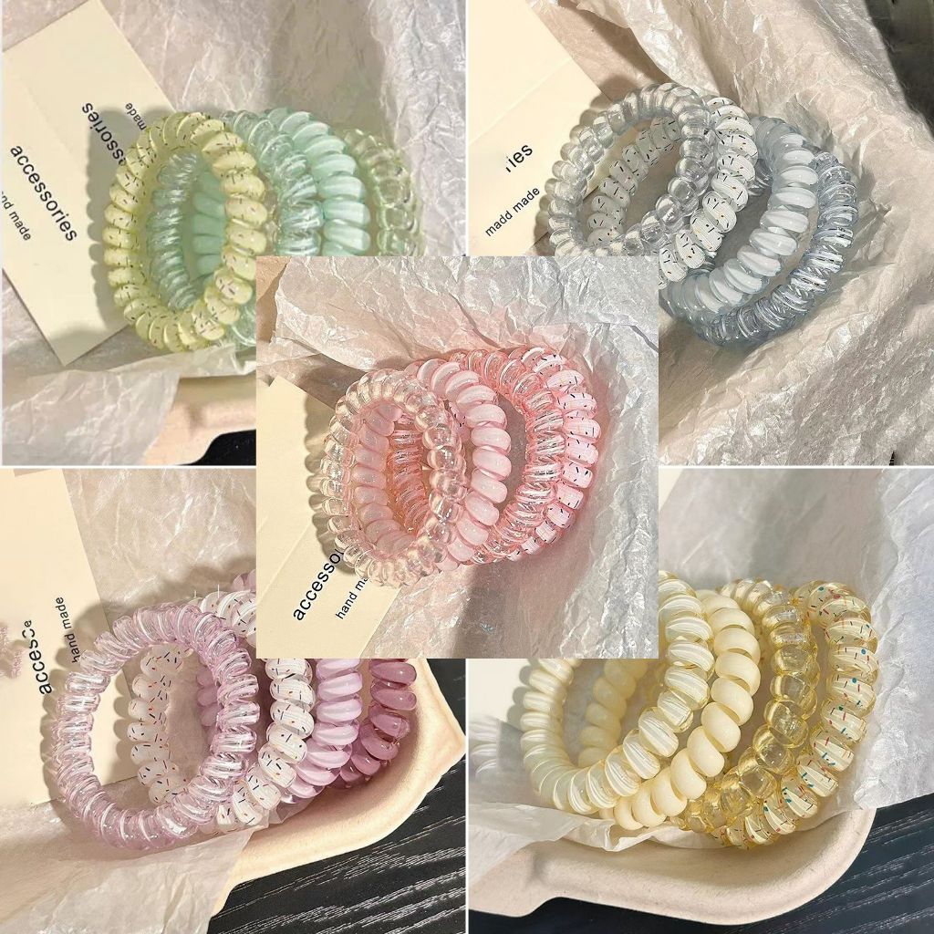 DÂY BUỘC TÓC LÒ XÒ DẺO CAO CẤP 4 DÂY MỀM DAI SIÊU XINH - BT01