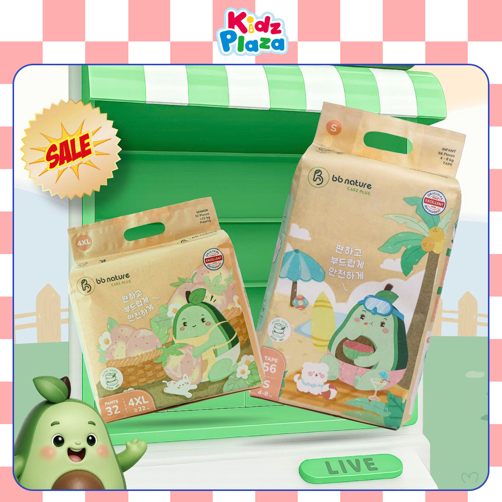 [COMBO 2 BỊCH] TÃ BỈM BB NATURE CARE PLUS/ BB NATURE CLASSIC