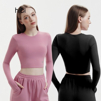 Áo Tập Yoga Gym Hibi Sports CR832 Kiểu Tay Dài Cổ Tròn, Kèm Mút Ngực