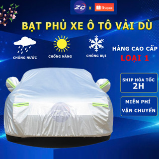 Bạt phủ ô tô xe hơi vải dù oxford cao cấp 3 lớp tráng bạc bền đẹp chống nắng mưa,bạc trùm chùm kín bảo vệ xe oto4,5,7chỗ