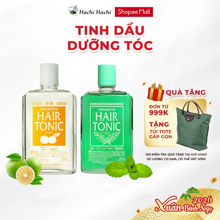 Tinh dầu Bưởi dưỡng tóc, hỗ trợ mọc tóc / Tinh dầu bạc hà Hair Tonic Yanagiya 240ml