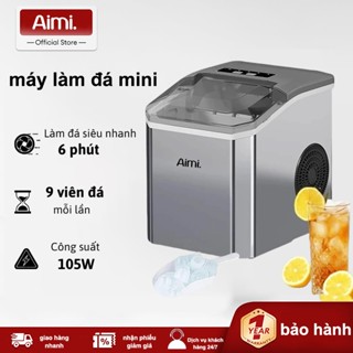 Máy Làm Đá Viên Siêu Tốc 6 Phút Công Suất Lớn Tiết Kiệm Điện Giữ Lạnh 8h - Tủ Làm Đá Mini Làm Đá Nhanh