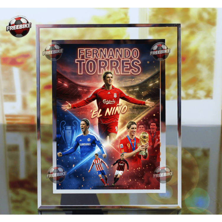 KHUNG POSTER FERNANDO TORRES BẰNG KÍNH PHA LÊ CAO CẤP