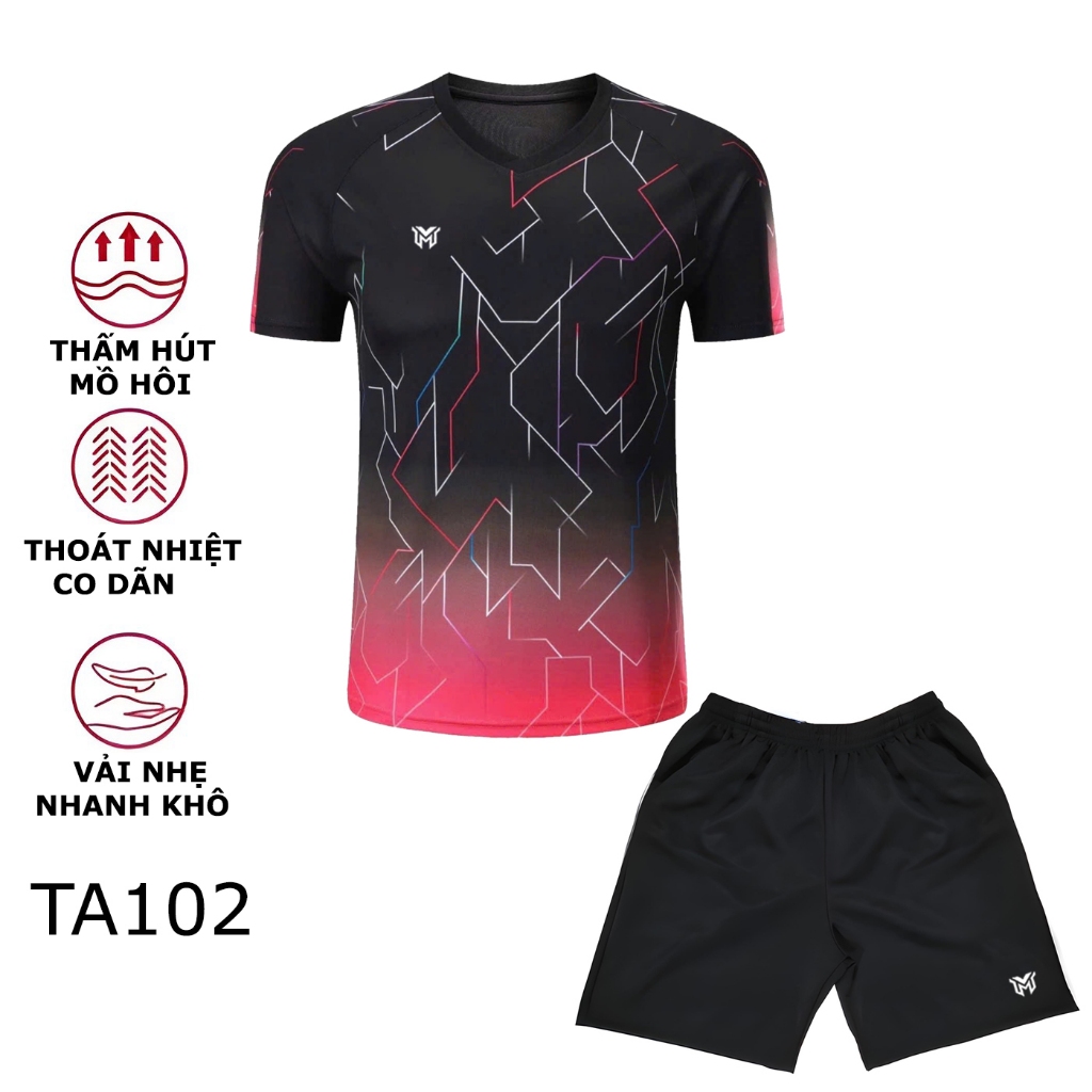 Áo Thể Thao MIXVIET Dùng Nam Và Nữ –Chơi Cầu Lông Pickleball Bóng Bàn –Vải Mát Lạnh, Thoáng Khí, Thấm Hút Cực Tốt -TA102