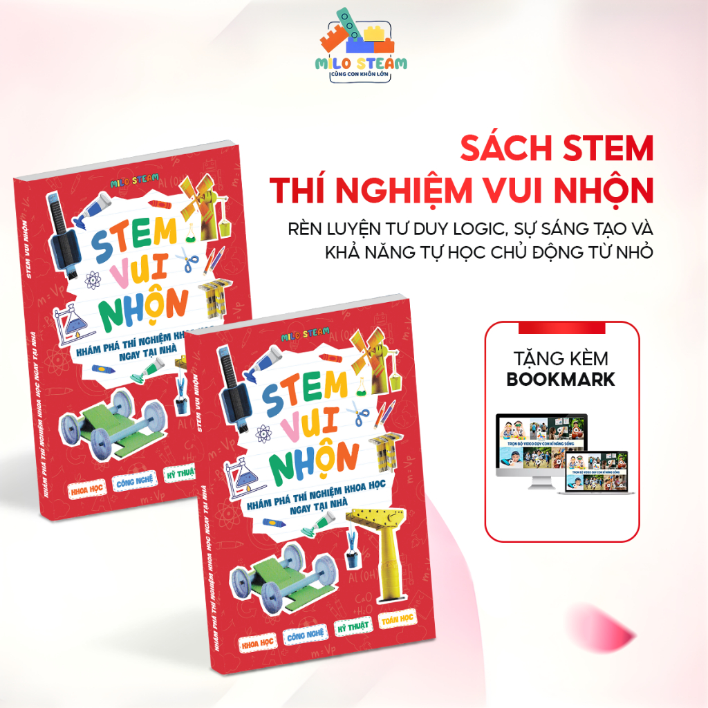 Sách giáo dục STEM - Khoa học vui nhộn Milo Steam giúp bé làm thí nghiệm, phát triển tư duy