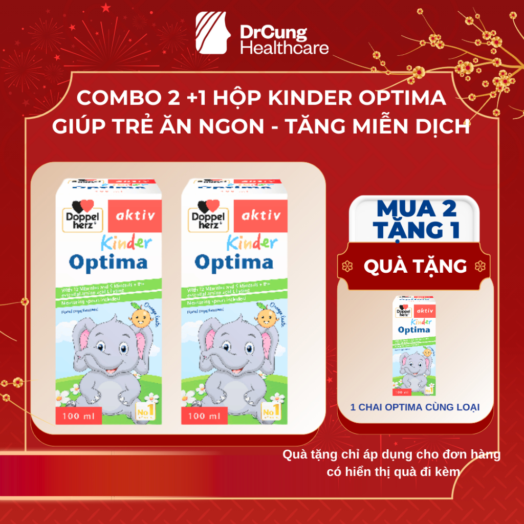 [COMBO 2 + 1 HỘP] Siro Ăn Ngon Cho Bé Kinder Optima Doppelherz Đức - Hỗ Trợ Tiêu Hóa DrCung Heathcar