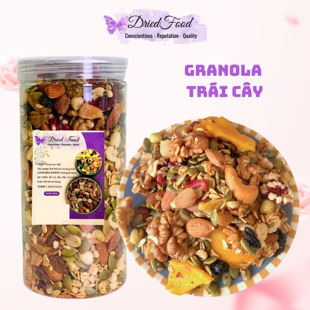 Granola Hạt Dinh Dưỡng Vị Trái Cây 500g Drifood