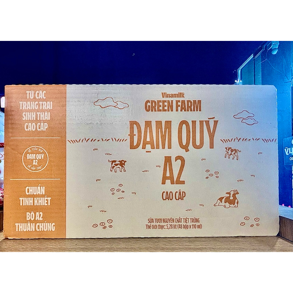 1 Thùng 48H 110ml STTT Vinamilk Green Farm Đạm Quý A2 110ml ( Không Đường)