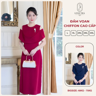 Đầm Trung Niên [Linh Trà] (LT 652) Đầm Thiết Kế Trẻ Trung Thanh Lịch Váy Đi Tiệc Cao Cấp Cho Bà Cho Mẹ
