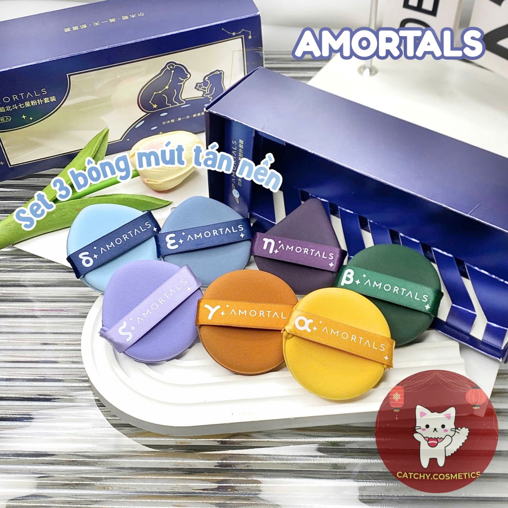 [AMORTALS] Set 7 Bông Mút Trang Điểm AMORTALS Ngôi Sao, Bông Mút Tán Kem Nền Mềm Mịn