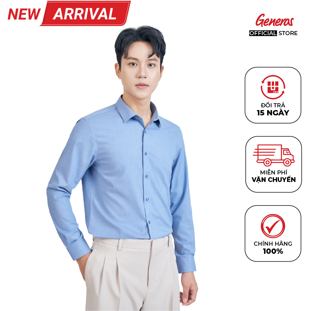 Áo sơ mi nam dài tay Generos 010125251MF chất liệu cao cấp mềm mịn thoáng mát