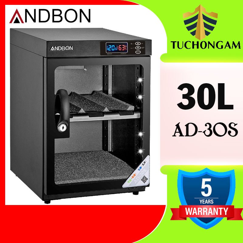 Tủ chống ẩm 30L Andbon AD-30S, Có đèn led, Nhập khẩu chính hãng