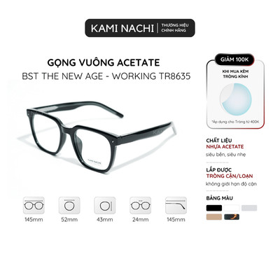 Gọng kính vuông 29Y - The New Age phiên bản Working chất liệu Acetate mã TR8635 KAMI NACHI