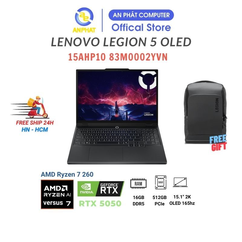 Laptop Lenovo Legion 5 OLED 15AHP10 83M0002YVN (AMD Ryzen 7 260 | RTX 5050 8GB)