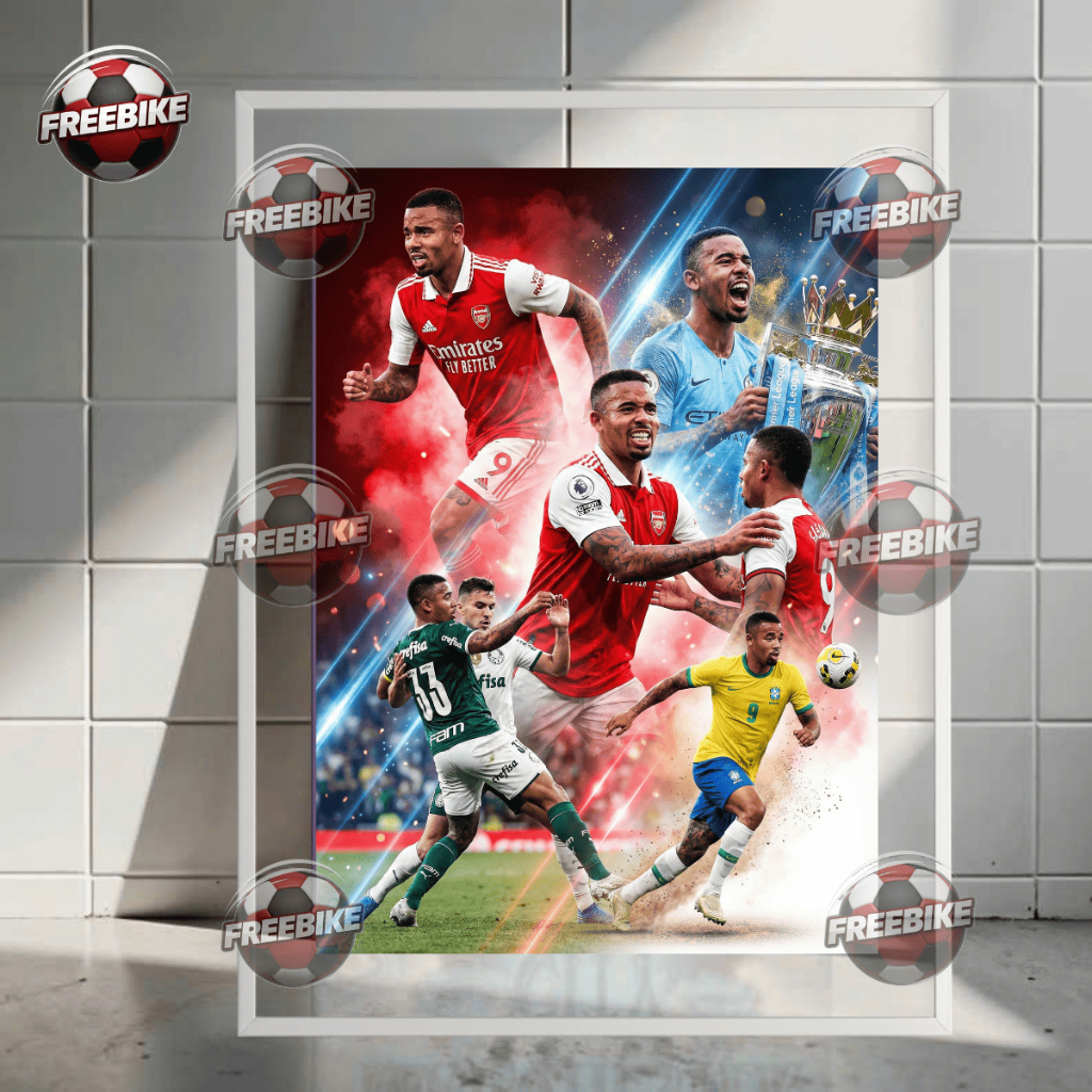 POSTER GABRIEL JESUS KHUNG BẰNG KÍNH PHA LÊ CAO CẤP