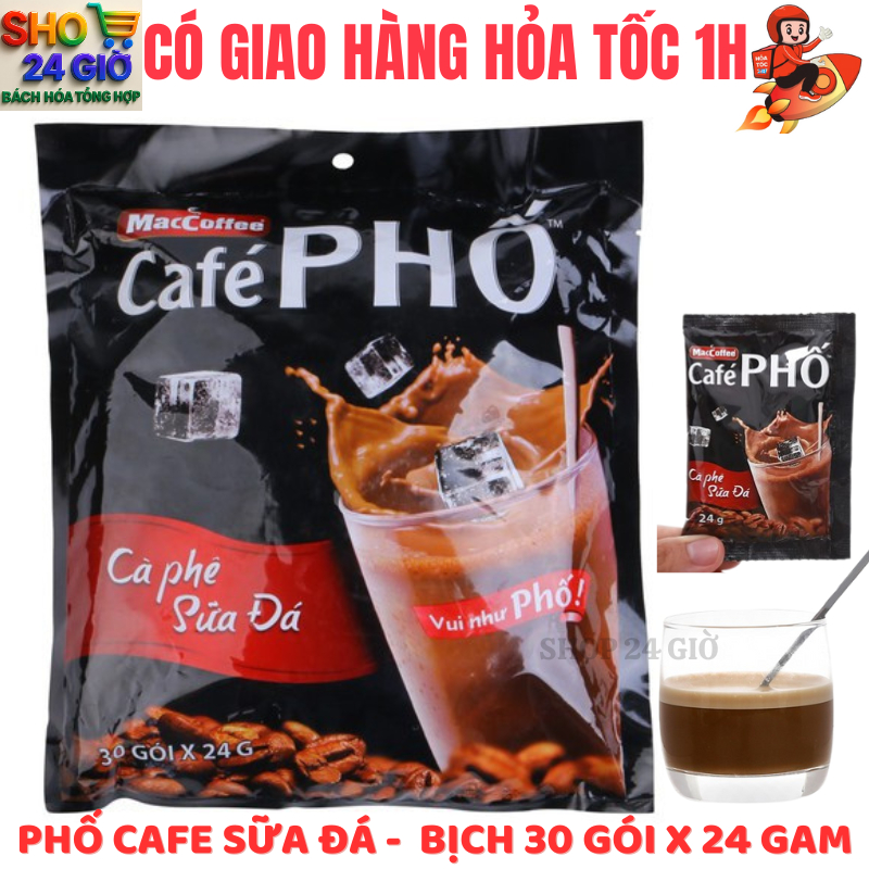 Cafe Phố Sữa Đá Bịch 30 Gói - Shop 24 Giờ