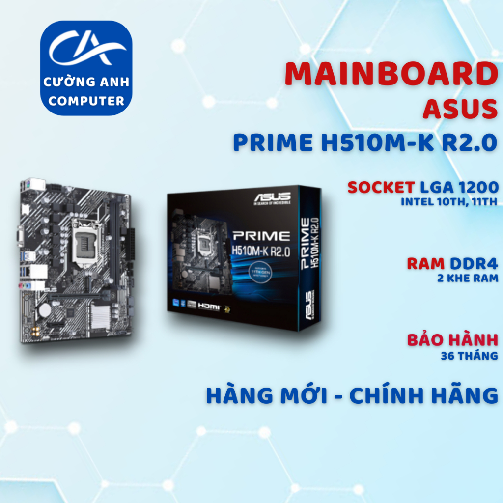 Mainboard ASUS PRIME H510M-K R2.0. Hàng mới chính hãng