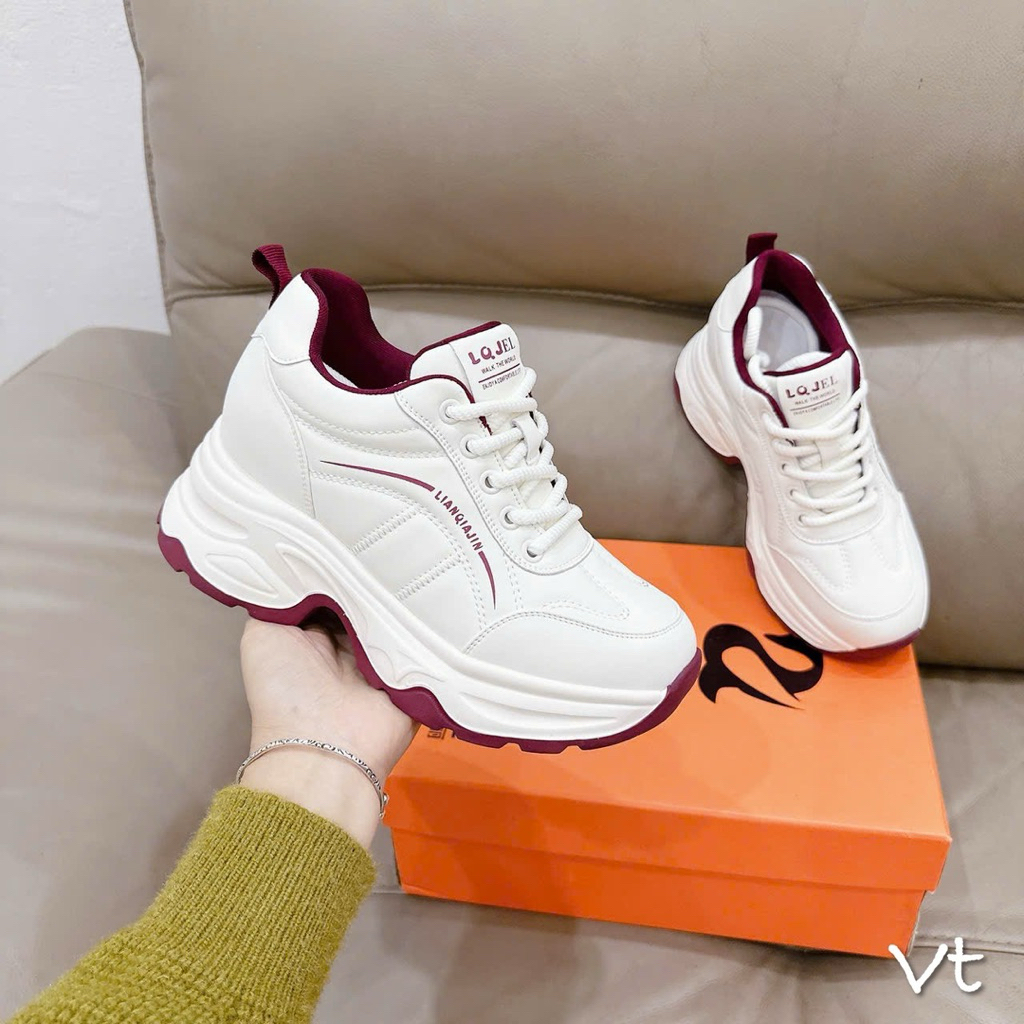 Giày thể thao nữ đế cao 8cm độn dáng nhẹ êm size 35–39