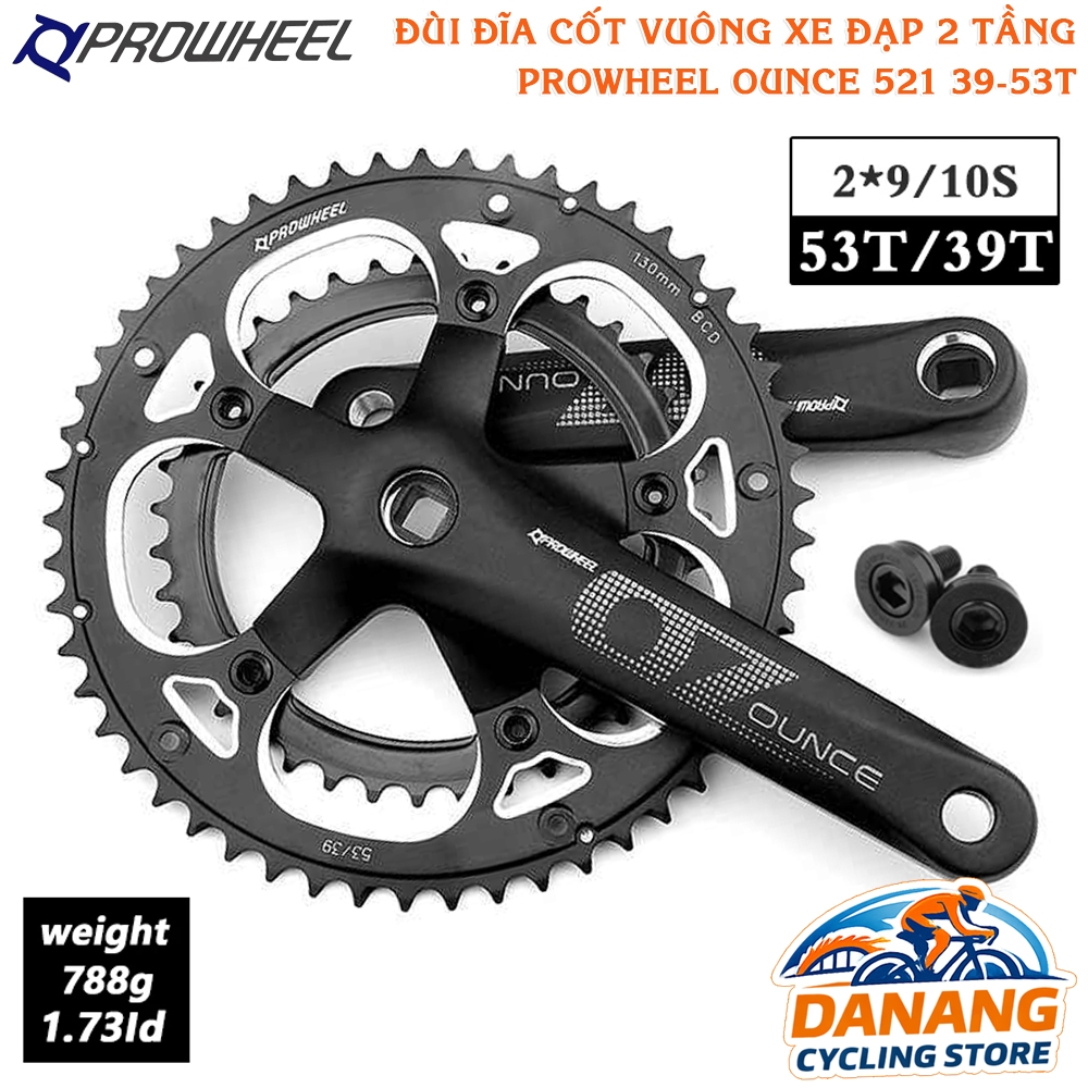 Giò Dĩa Xe Đạp Prowheel OUNCE 521-N – Nhôm, 2 Tầng 39/53T
