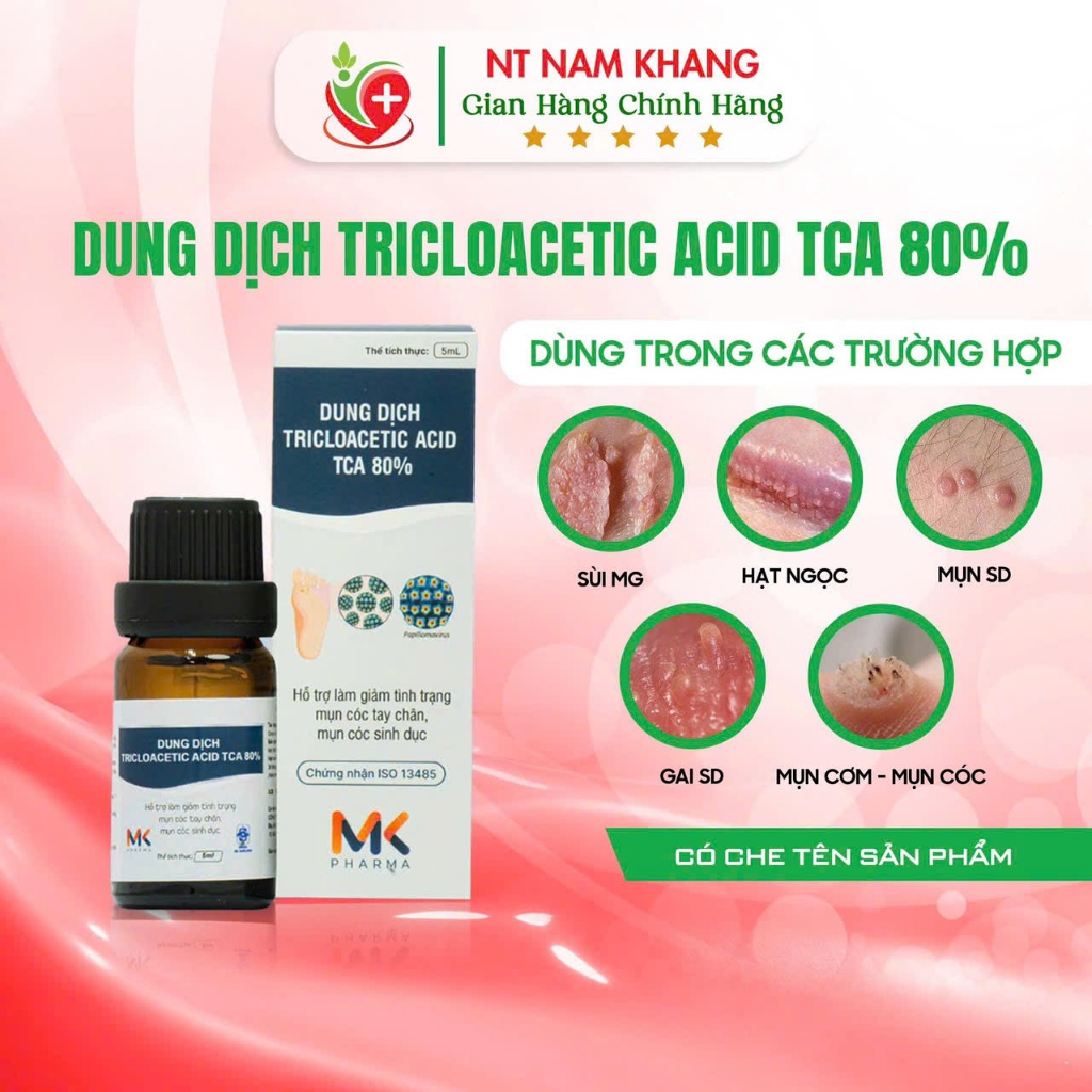 [CÓ CHE TÊN]Dung dịch chấm sùi mào gà TCA, Hỗ trợ các vấn đề hạt ngọc, sùi mào gà, mụn cóc, gai SD..