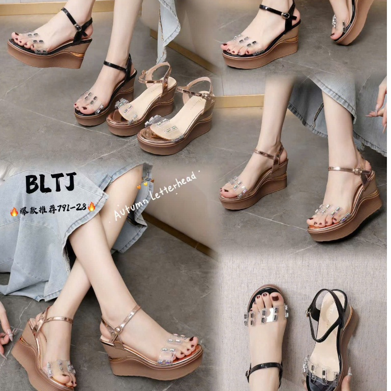 Sandal nữ đế xuồng quai trong 791-28 fulbox - HACHI SHOES