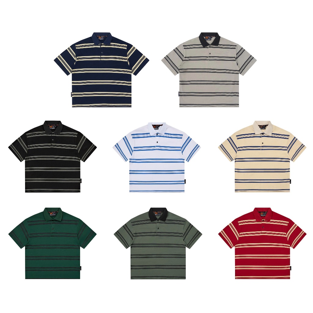 Áo Polo Kẻ WENKO Boxy Cotton Ngắn Tay Kẻ unisex nam nữ  PK05