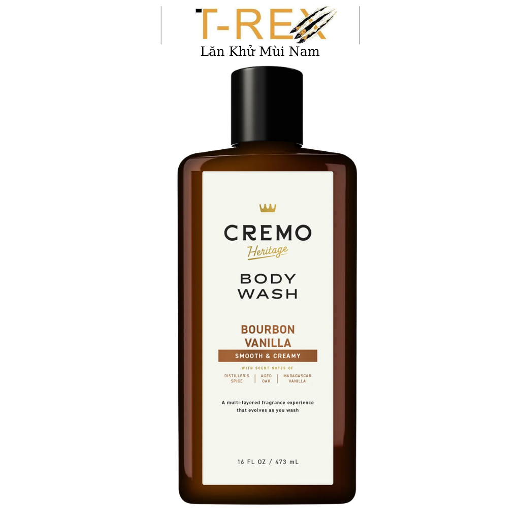 Sữa tắm hương gỗ Cremo Moisturizing Body Wash Bourbon Vanilla 473ML