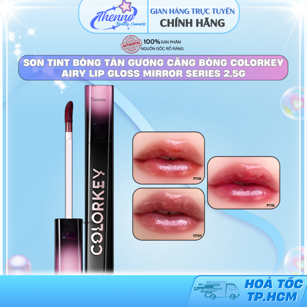 [Bảng Nâng Cấp] Son Tint Bóng Tán Gương Tạo Hiệu Ứng Căng Bóng & Lâu Trôi Colorkey Airy Lip Gloss Mi