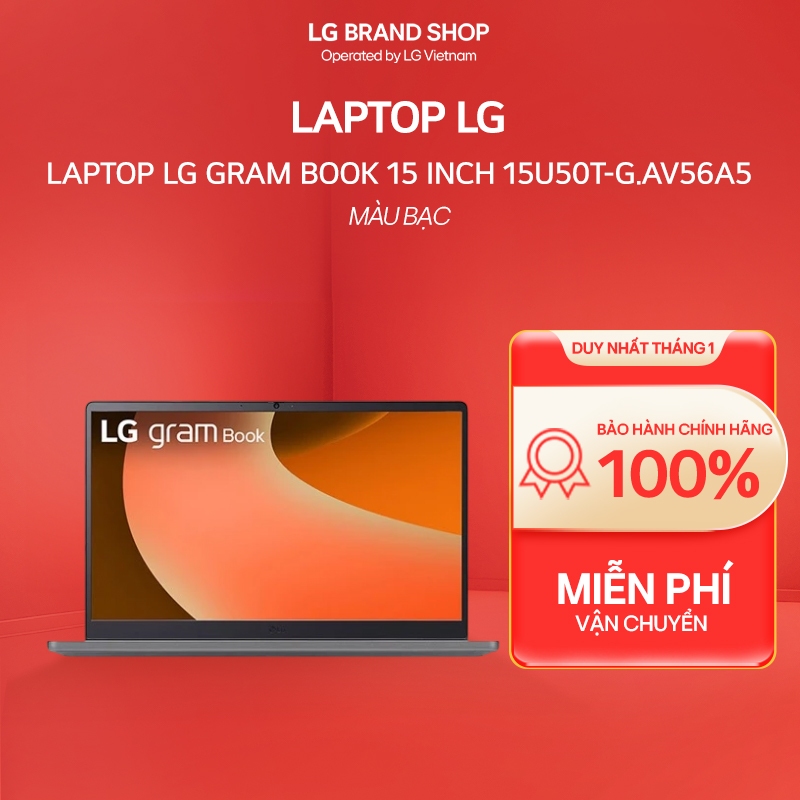 [Chỉ giao Miền Nam] 15U50T-G.AV56A5-Laptop LG gram Book 15 inch, Intel®Core™ i5, hệ điều hành Window