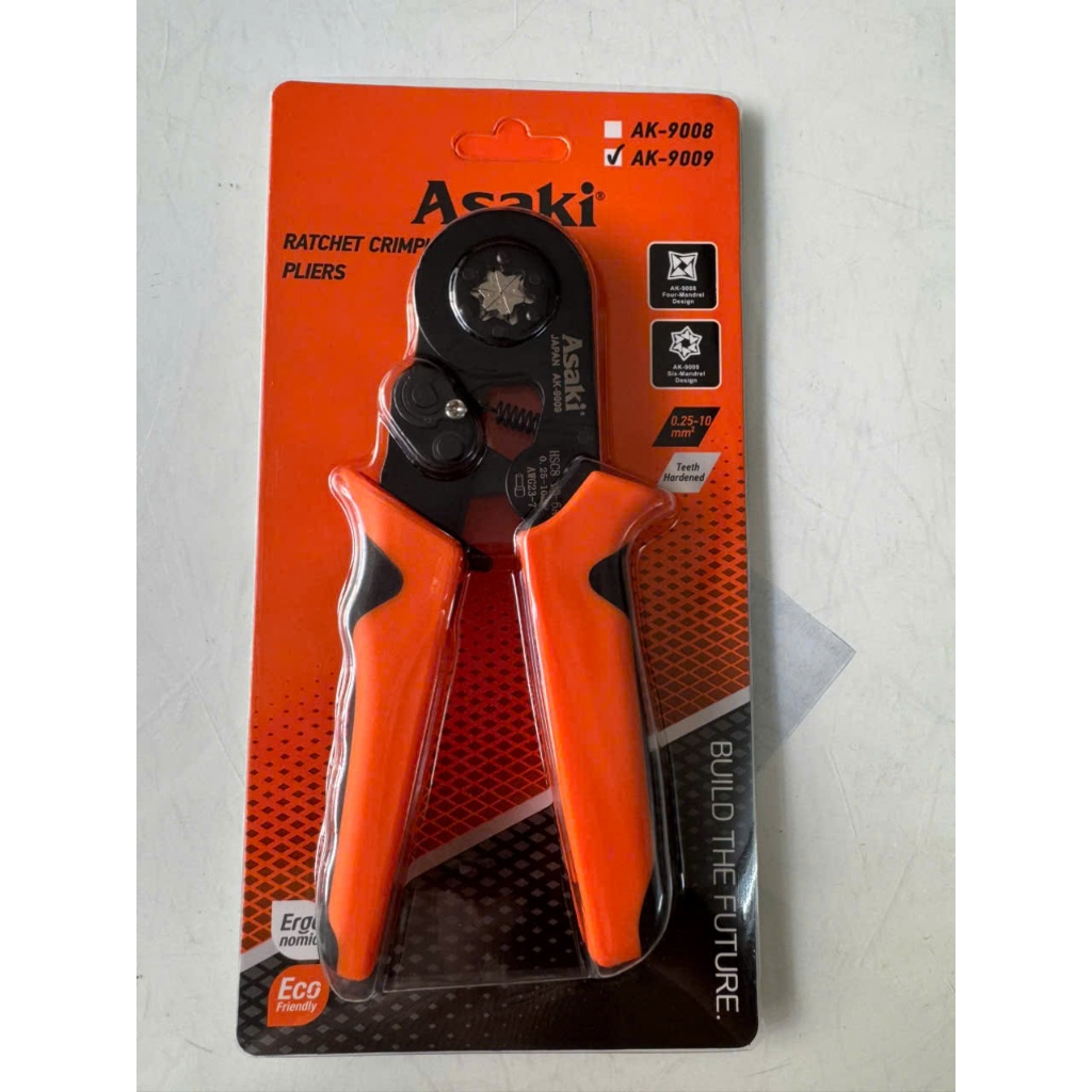 0.25-10mm2 Kìm bấm cos lục giác AWG23-7 HSC8 10-6A (HSC8-6) Asaki AK-9009