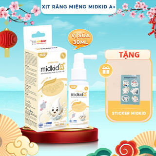 Xịt chống sâu răng Midkid A+ cho trẻ từ 3 tháng giúp ngừa sâu răng, tưa nấm lưỡi, sạch thơm miệng, nuốt an toàn, lọ 30ml