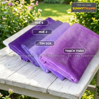 FULL tông TÍM - Lông nhung 1mm - Vải lông nhung mịn (pastel/tím sữa/huế 1/huế 2)
