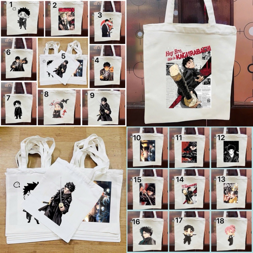 Túi tote anime kagurabachi / túi hình Chihiro Rokuhira ,Hishaku ,Hiyuki Kagari