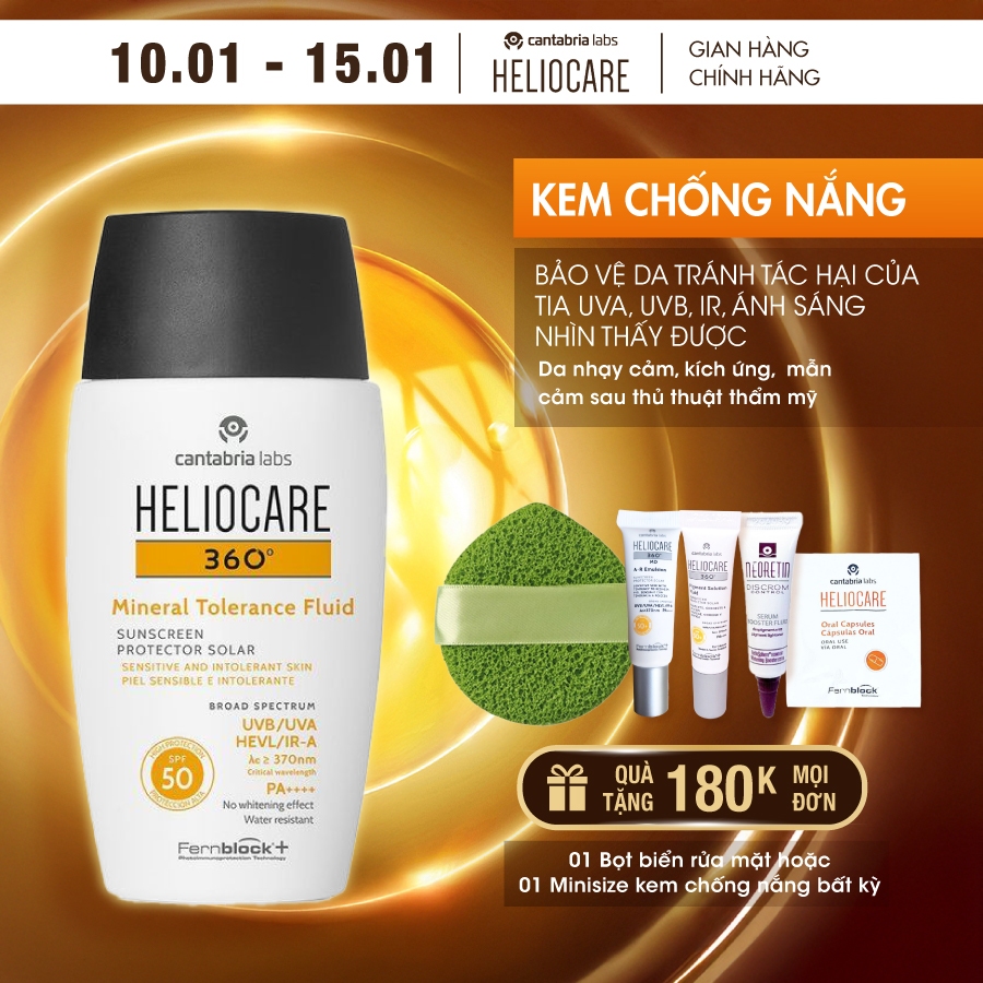 Kem chống nắng HELIOCARE 360° Mineral Tolerance Fluid SPF 50