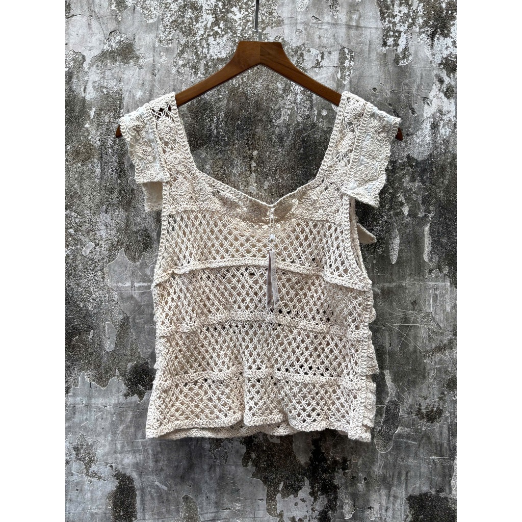 Áo ren cánh tiên phối vải còn tag size F T10045