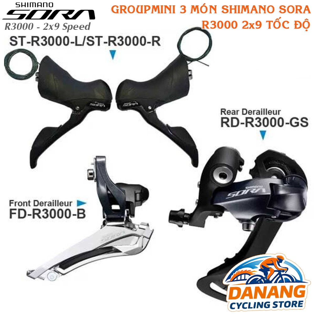 Groupset Mini 3 Món: Tay đề lắc, Sang đĩa, Củ đề xe đạp SHIMANO Sora R3000 2x9 Tốc Độ