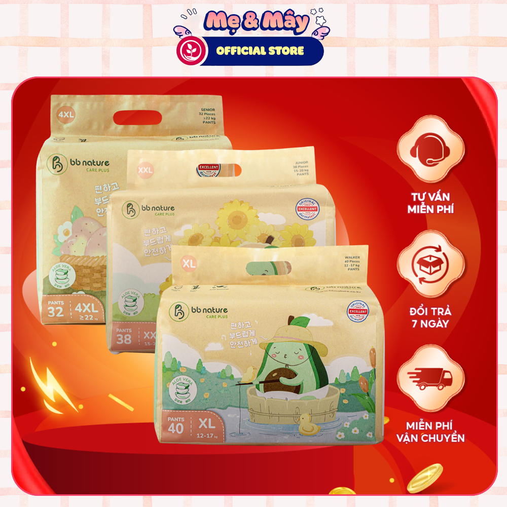 [MUA 03 BỊCH TẶNG 1 BỊCH]  Tã Bỉm BB NATURE Care Plus / BB NATURE Classic cho bé - MevaMay36