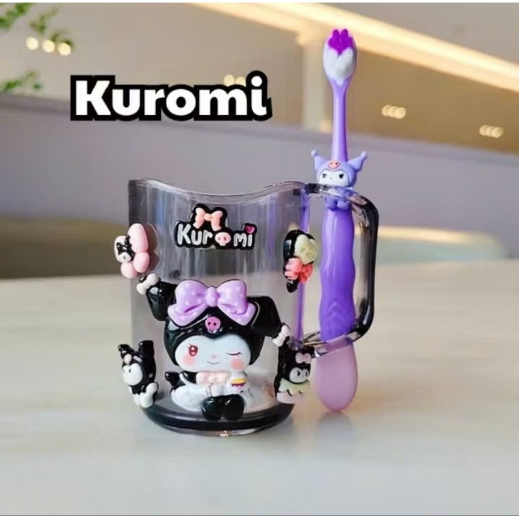 Bộ ly và bàn chải đánh răng 3D hoạt hình dễ thương cho Bé