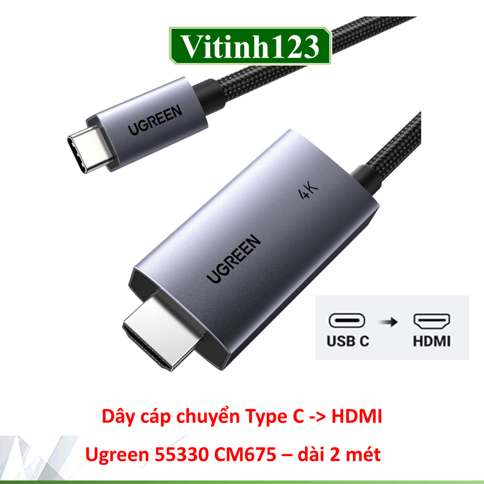 Cáp Type C to HDMI Ugreen 50570, Ugreen 55330