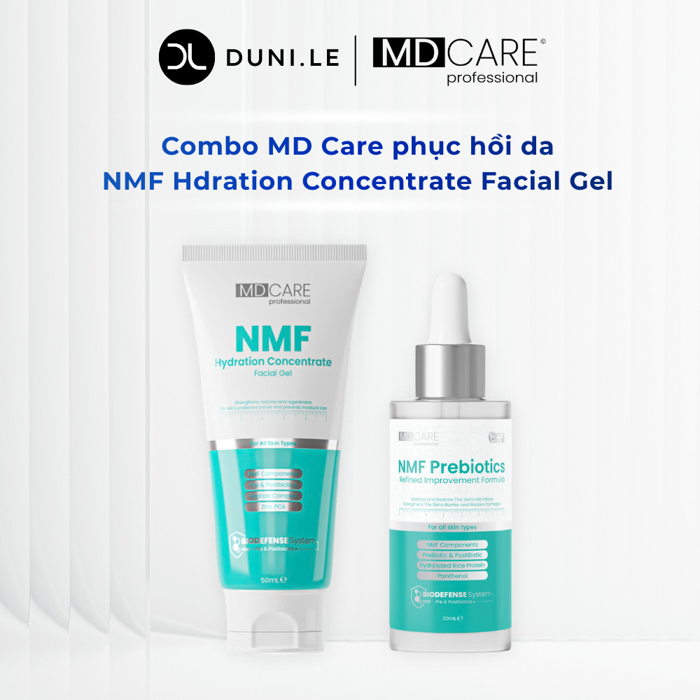Combo NMF MD care Serum & gel phục hồi da toàn diện dành cho da dầu mụn 30ml | Duni Le Store
