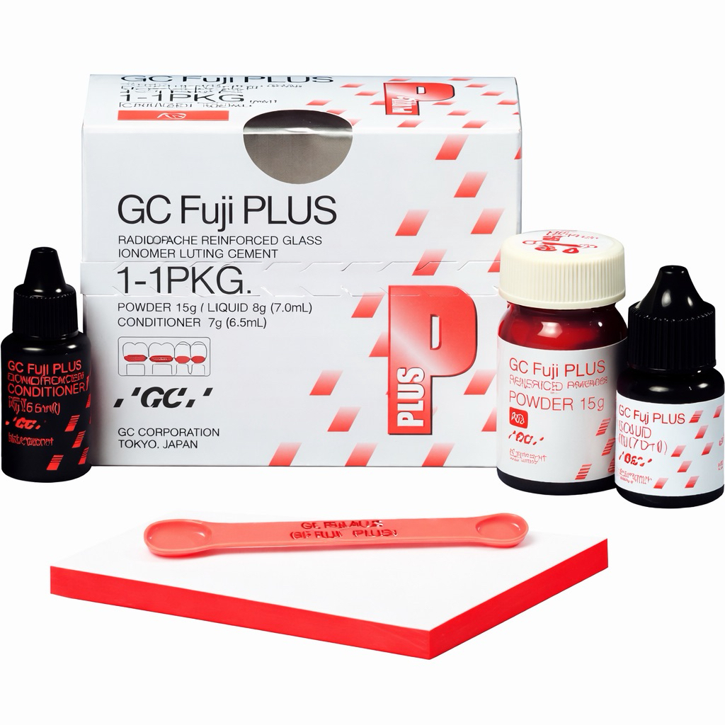 Xi măng gắn phục hình - GC Fuji Plus (Nhật Bản 15g bột : 7ml nước)- Bộ Nguyên