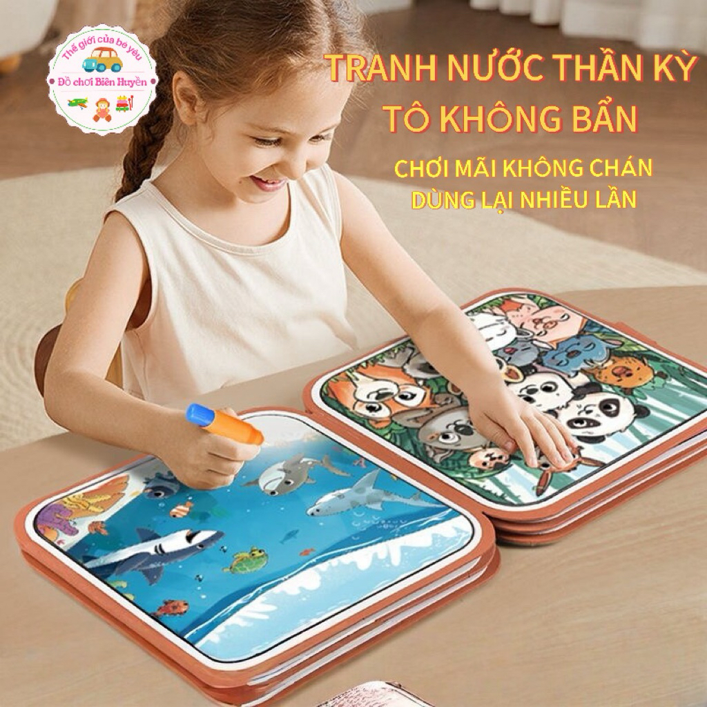 Tranh Màu Nước Cho Bé – Đồ Chơi Giáo Dục 2 Trong 1 Tô Không Bẩn An Toàn
